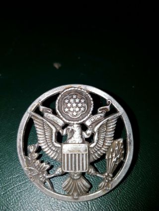 Vintage E Pluribus Unum Eagle Crest Us Military Badge