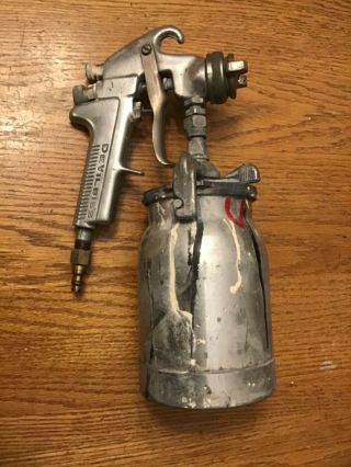 Vintage Devilbiss Air Spray Paint Spray Gun With Canister Type Jga - 502