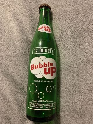 Vintage Bubble Up Acl Green 12oz Soda Bottle Augusta Coca - Cola Bottling Co