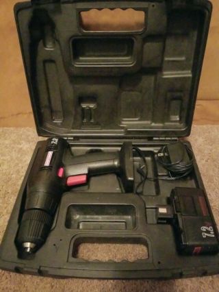 Vintage Craftsman 3/8 In.  7.  2v Cordless Drill /driver W/case Charger,  Battery