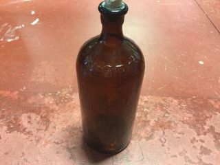 Vintage Embossed 16oz / 1 Pint Brown Glass Cork Style Clorox Bottle