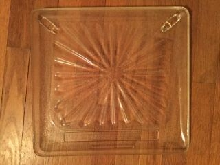 Vintage Amana Radarange Microwave Square Glass Tray Starburst 14 1/2 " X13 1/2 "