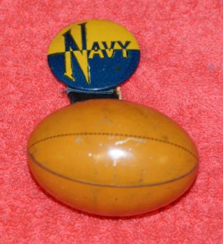 Vintage Navy Football Pin With Ribbon And Large Football