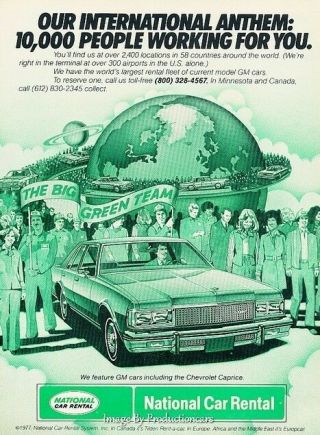 1977 Chevrolet Caprice National Car - Advertisement Print Art Car Ad H89