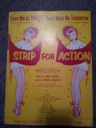 Vintage Sheet Music Love Me As Though There Were No Tomorrow