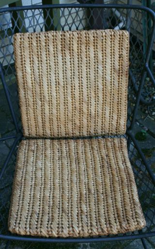 Vintage Tiki Chair Cushions Pads Woven Rattan Straw Grass Natural Fiber Square