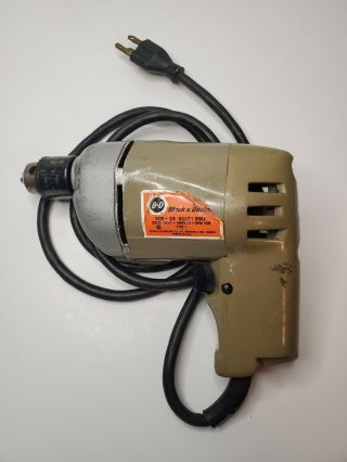 Vintage Black And Decker Corded 3/8 " Electric Power Drill Tool