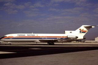 35mm Colour Slide Of Cayman Airways Boeing 727 - 227 N272af In 1984