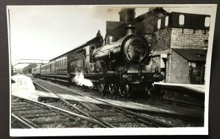 Old Photograph Postcard Annan Railway Station & Lms (ex G&swr) Loco