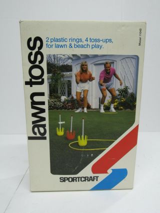Vintage Sportcraft Lawn Toss Darts Set Garden Outdoor Games Yard Sport Toy