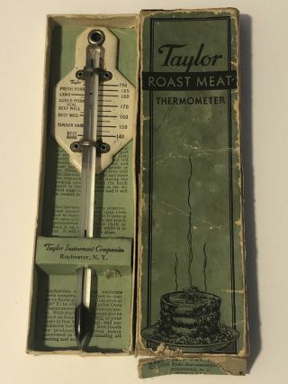 Taylor Roast Meat Thermometer,  Vintage,  1934 Taylor Instrument,