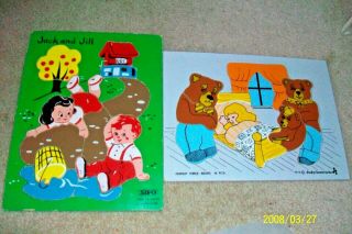 Two Vintage Kids Puzzles Sifo And Judy Instructo The Three Bears Jack And Jil