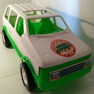 Vintage Gay Toys Green And White Plastic Pizza Truck Made In The Usa