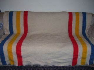 Vintage Orrlaskan Orr 100 Pure Wool Stripped Blanket 64 X 78