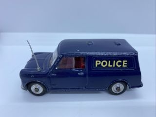 Vintage Corgi Austin Mini Police Van Blue Great Britain Back Doors Open