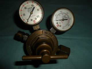 Vintage " Victor Usa Sr95 " Gas Pressure Regulator Usg Gauges