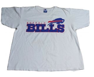 Vintage Rare 90s Champion Buffalo Bills Boxy Short Crop Workout T Shirt Large