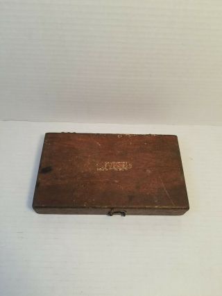 Vintage Starrett No.  449 Micrometer Depth Gauge W wood box 2