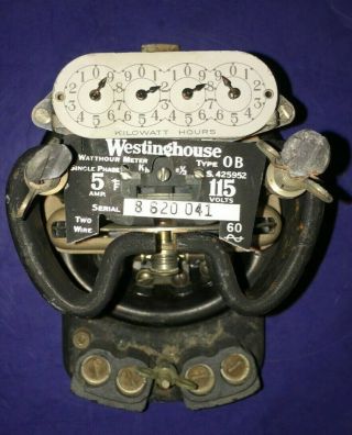Vintage Westinghouse Type Ob 5 Amp 115v Collatable Watthour Meter From 1926