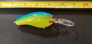 Vintage Bagley Diving B Fishing Lure Flourescent Blue/yellow