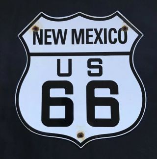 Vintage 1950’s Mexico Usa Route 66 Porcelain Sign Car Auto Truck Road