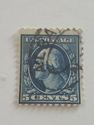 Vintage Blue George Washington 5 Cent United States Postage Stamp