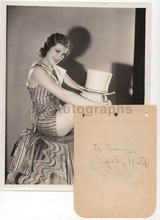 Ruth Hall - Classic Film Actress - Authentic Autograph W Vintage 8x10