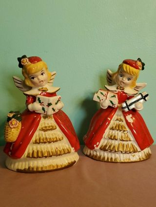 Vintage Kreiss & Co Christmas Angel Girl Figurines 1950 