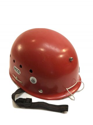 Vintage Fiberglass Hard Hat Safety Helmet Petzl Red Size Medium M 475g France