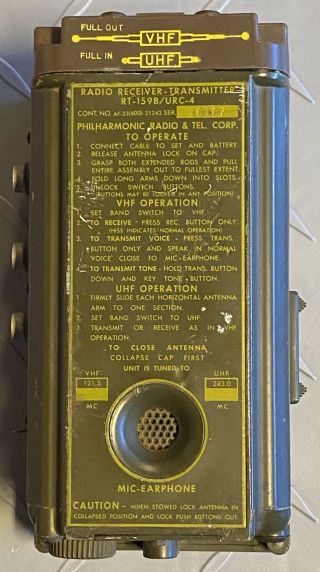 Vintage Survival Radio Usaf Receiver - Transmitter Rt - 159b/urc - 4