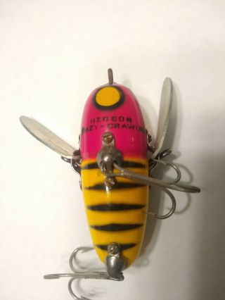 Vintage Fishing Lure - Heddon Crazy Crawler 2120 YRH (2 1/2 inch - 3/5 oz) 2