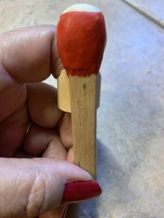 Vintage Boy Scout Wood Hand Carved Matchstick Kerchief Slide Scarf Holder Knot