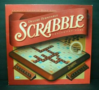 Vintage Scrabble Deluxe Turntable Edition Parker Bros Board Game 2001 - Likenew