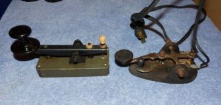 2 Vintage Telegraph Keys Morse Code Keyers