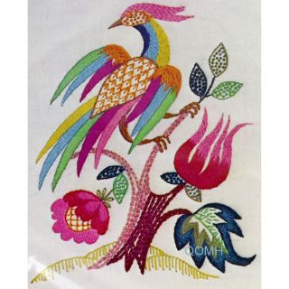 Jacobean Bird Vintage Crewel Embroidery Kit 0229 Picture Paragon Colorful