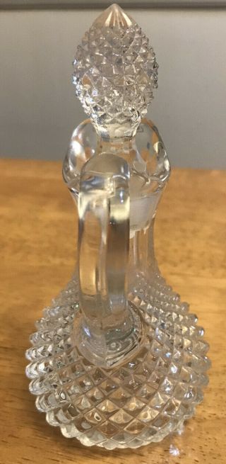 Vintage Blown In Mold Cruet With Ground Glass Stopper Clear 5” Tall 2