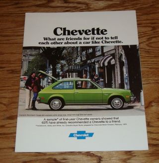 1977 Chevrolet Chevette Sales Brochure 77 Chevy Rally Scooter