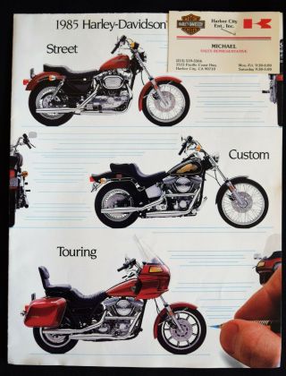 1985 Harley - Davidson Motorcycle Models Brochure