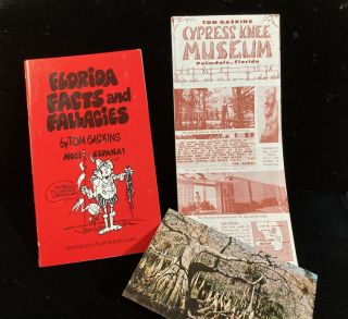 Vintage - Florida Facts History Tom Gaskins Book Cypress Knee Brochure Postcard
