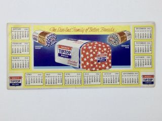 Vintage 1945 Advertising Calendar Ink Blotter For Wards Star End Tip - Top Bread