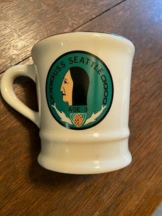 Vintage Us Navy Uss Seattle Aoe - 3 Ceramic Coffee Mug