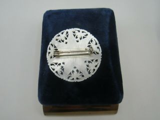 Vintage Mother Of Pearl Jerusalem Bethlehem Hand Carved Pin Brooch 3