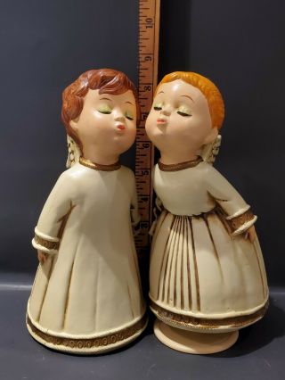 Vintage Christmas Ceramic Kissing Angels Made In Japan