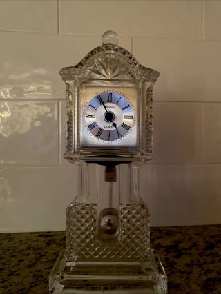 Crystal Legends Desktop Grandfather Mantel Clock Quartz Godinger 10.  5” Vintage