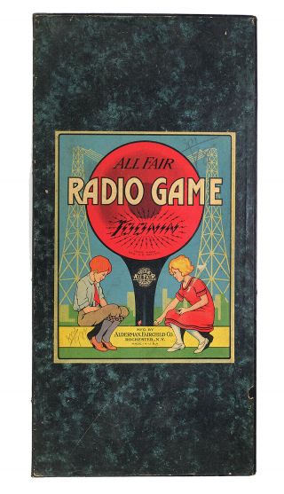 Vintage 1926 All Fair Toon - In Radio Game Board Toy - Alderman,  Fairchild Co.  Ny