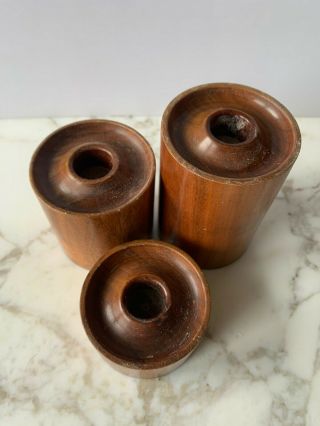 Berea College,  Kentucky - Mid Century Vintage Style Wood Candle Holder Set