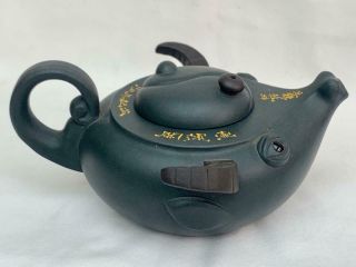 Wonderful Signed Vintage Chinese Blue Yixing Zisha Teapot.