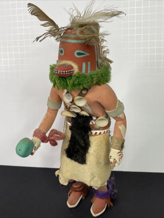 Vintage Kachina Doll - Hand Made Carved Native American Antique 12” Hopi