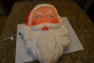 Vintage Christmas Blow Mold Window Santa Head Face Union Products Usa 21,  "