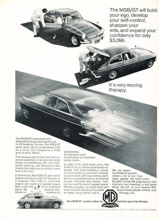 1966 Mg Mgb Gt - Vintage Advertisement Car Print Ad J495